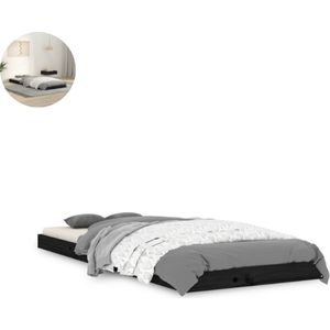 Vloerbed – Laag Bedframe – Minimalistisch Design – Stevig en Comfortabel – Geschikt voor Elke Slaapkamer - Zwart