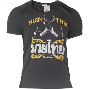 Fluory Mongkon Muay Thai Fighter T-Shirt Grijs maat XXL