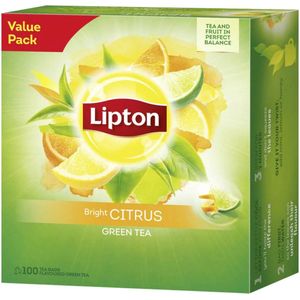 1x LIPTON - Green tea Bright citrus - 100 theezakjes