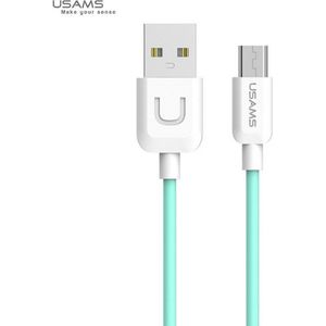 Usams U-Turn Standaard USB naar MicroUSB Kabel (100cm) - Cyaan