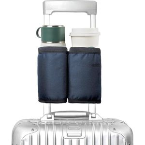 Koffer-bekerhouder voor koffie, drinkbeker, flessenhouder, bagage, bekerhouder, extra tas, opvouwbaar, praktisch reisaccessoire voor reizigers, stewardess, Verstelbare klittenbandsluiting: