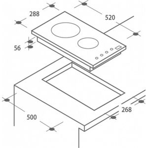 Candy Inductiekookplaat | Model CID 30/G3 | Inbouw | Zwart | 52 cm | 2 zones