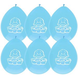 Ballonnen - geboorteballonnen - blauw - baby blauw - jongen - hoera een jongen - geboorte - 30 cm - 6 stuks