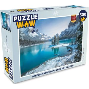 Puzzel Landschap - Sneeuw - Winter - Water - Berg - Legpuzzel - Puzzel 500 stukjes