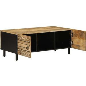vidaXL Salontafel - Salontafels - Bijzettafel - Banktafel - Salontafel 100x54x40 cm massief ruw mangohout zwart