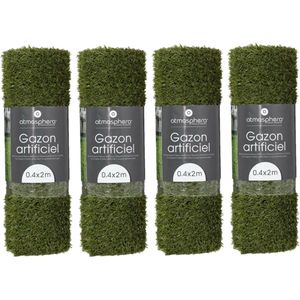 Pakket van 4x stuks kunstgras/grastapijten 40 x 200 cm - Ondergrond voor speelgoed of tuinmeubilair