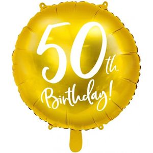 Folieballon 50 jaar goud verjaardag -  50th birthday - jubileum - 45cm.