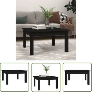 vidaXL Salontafel 55x55x30 cm massief grenenhout, zwart Bijzettafel - Salontafel - Houten Tafel - Grenenhout - Zwarte Tafel