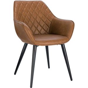 Rootz moderne eetkamerstoel - Ergonomische zitting - Stijlvolle bureaustoel - Comfortabel ontwerp, duurzame constructie, eenvoudig onderhoud - Kunstleer en metaal - 84 cm x 41 cm x 45 cm