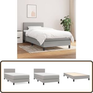 vidaXL Boxspring - Lichtgrijs - 90x200 cm Boxspringbed - Boxspring - Tweepersoonsbed - Bed Frame - Pocketed Spring Mattress