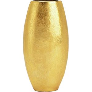 Cepewa Deco Metalen bloemenvaas - goud - Monaco de luxe - D11 x H22 cm - Stijlvolle interieurs