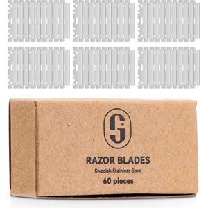 Gandria Safety Razor Blades - Scheermesjes RVS - Stainless Steel Single Edge - 60 stuks - Shavette mesjes - Vlijmscherp - Duurzaam Scheren