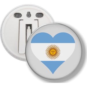 Button Met Clip - Hart Vlag Argentinie