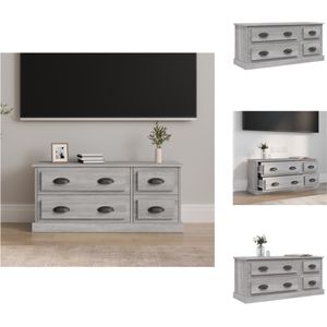 vidaXL TV-meubel - Sonoma Eiken - 100 x 35.5 x 45 cm - Met 4 lades - Kast