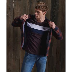 SUPERDRY Hunting Wollen Overshirt Mannen Rust Ombre Check - Maat L