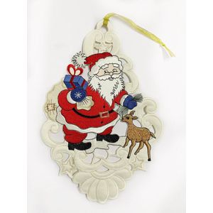 Kerst - hanger - Kerstman - met Hert - cadeautjes
