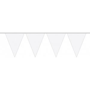 Witte plastic bruiloft decoratie vlaggenlijn - 10 meter