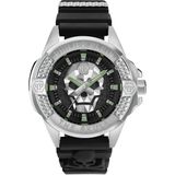 Philipp Plein The $Kull PWAAA0121 Horloge - Siliconen - Zwart - Ø 44 mm