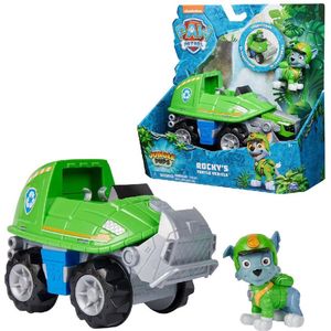 PAW Patrol Jungle Pups - Rocky's Schildpad-voertuig - speelgoedauto met speelfiguur