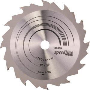 Bosch Speedline Wood Cirkelzaagblad - 160 x 16 x 2.4 mm - 12 tanden