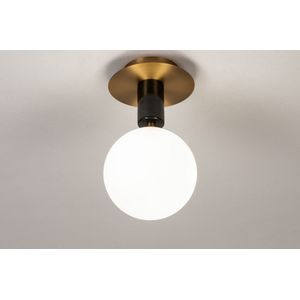 Lumidora Plafondlamp 74269 - Plafonniere - DEAN - G9 - Zwart - Wit - Messing - Glas - ⌀ 14 cm