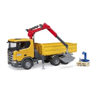 Bruder 03551 vrachtwagen - Scania Super 560R bouwvrachtwagen met kraan en 2 pallets