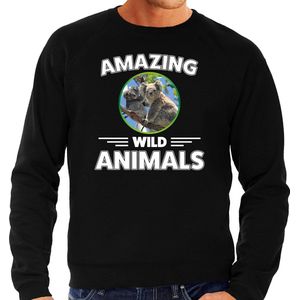 Sweater koala - zwart - heren - amazing wild animals - cadeau trui koala / koalaberen liefhebber XXL