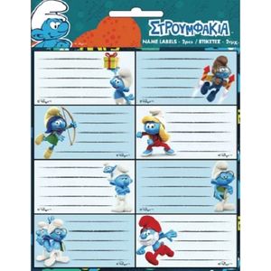 De Smurfen - 16 boeklabel stickers - voor schoolboeken