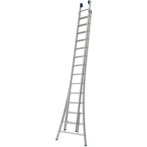 Ladder Type C gecoat dubbel uitgebogen 2x14 sporten + gevelrollen