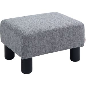 HOMCOM - Voetenbank - met stoffen bekleding - Stabiel - Grijs
