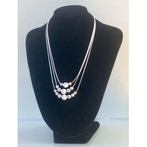 N3 Collecties 925 Sterling Zilver Charmant 3 Lagen Kralen Hanger Ketting Sieraden Voor Vrouw