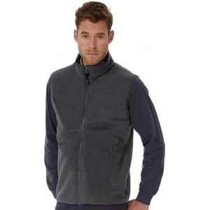 Fleece casual bodywarmer grijs voor heren - Outdoorkleding wandelen/zeilen - Mouwloze vesten M (38/50)