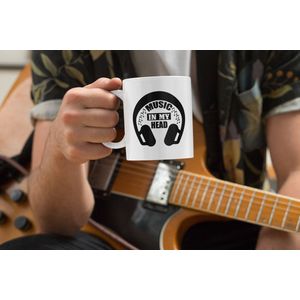 Rick & Rich Mok - Mok Muziek - Koffiemok Music - Mok met opdruk - Witte koffie mok bedrukt - Witte thee mok - Mug quote - Music In My Head