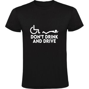 Don't drink and drive Heren T-shirt - rolstoel - drank - bier - alcohol