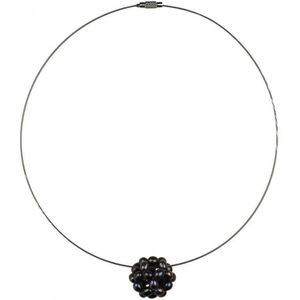 Zoetwater parel ketting Black Ball - echte parels - zilver - paars - blauw - sieraden zakje - cadeau voor haar - kerst cadeau - Moederdag cadeau