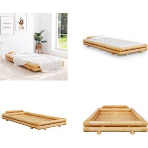 vidaXL Bedframe bamboe 90x200 cm - Bedframe - Bedframes - Eenpersoonsbed - Bed