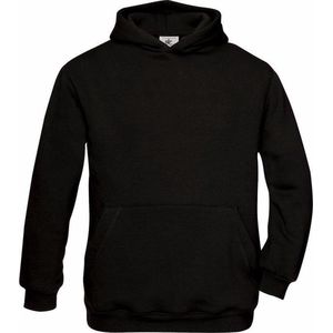 Zwarte katoenmix sweater met capuchon voor jongens 152/164