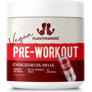 Plantpowders - Pre-Workout - Vegan - 300g - Energiedrank Smaak - 30 Servings