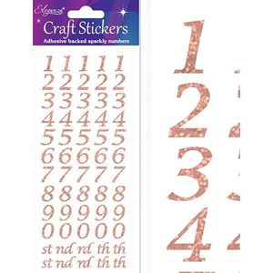 Oaktree - Stickers Cijfers Rose Gold cursief letter (per vel)