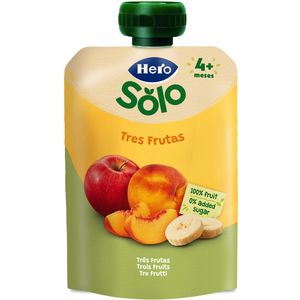 Fruitzak met 3 vruchten 4m+ 100 g (Perzik - Banaan - Appel) | Hero