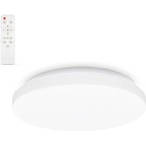 B.K.Licht - CCT LED Badkamerverlichting - plafondlamp dimbaar - met 1 lichtpunt - Ø28.8cm - IP44 - witte badkamerlamp - 1200Lm - 12W