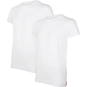 Undiemeister T-shirt - T-shirt heren - Slim fit - Korte mouwen - Gemaakt van Mellowood - Crew Neck - Chalk White (Wit) - 2-Pack - M
