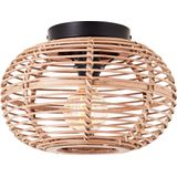 Brilliant Woodball - Plafondlamp - E27 - max 1x40W - Zwart/Rotan