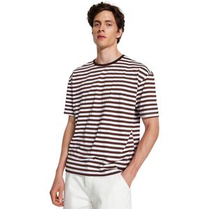 Trendyol Zwart Oversized/Wijde Snit Gestreept T-Shirt Met Korte Mouwen Tmnss20Ts0511