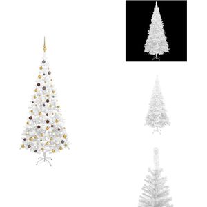vidaXL Kerstboom Wit 240 cm - PVC - 10 lagen 1.300 takken - 300 LEDs - Met USB-aansluiting - Decoratieve kerstboom