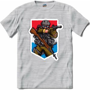 Tactical games | Airsoft - Paintball | leger sport kleding - T-Shirt - Unisex - Donker Grijs - Gemêleerd - Maat XL