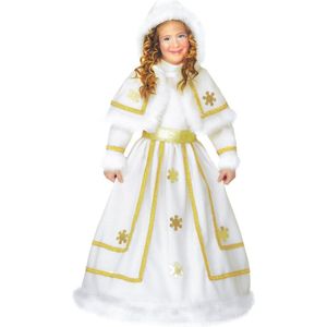 Widmann - Elfen Feeen & Fantasy Kostuum - Sneeuw Prinses IJspaleis - Meisje - Wit / Beige, Goud - Maat 116 - Kerst - Verkleedkleding