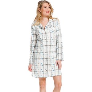 Pastunette dames nachthemd - Snow dots/stripe - 95cm - 40 - Creme