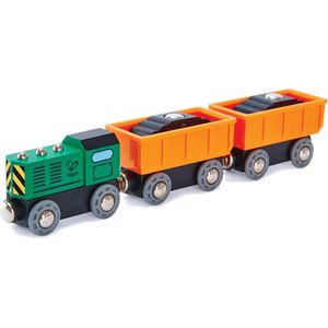 Hape Diesel Goederentrein 5-delig Groen/Oranje/Zwart