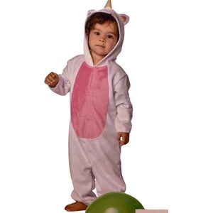 Onesie Little Unicorn - Eenhoorn - Maat 68/74 - Baby pakje - Kostuum - Carnaval - Roze/wit - Baby onesie - Pyjama - Slapen - Feest